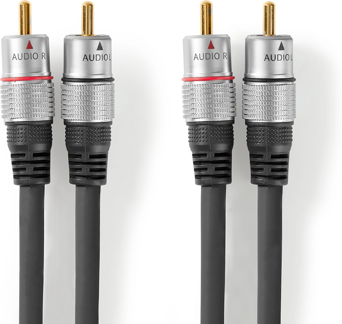 Stereo-Audiokabel | 2x RCA Male - 2x RCA Male | 10,0 m | Antraciet